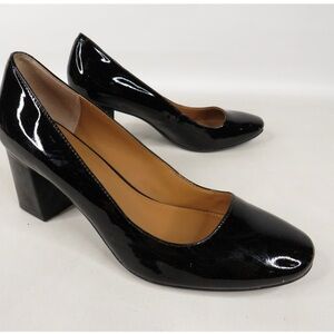 Calvin Klein Black Patent Block Heel Pumps – Women’s Size 7